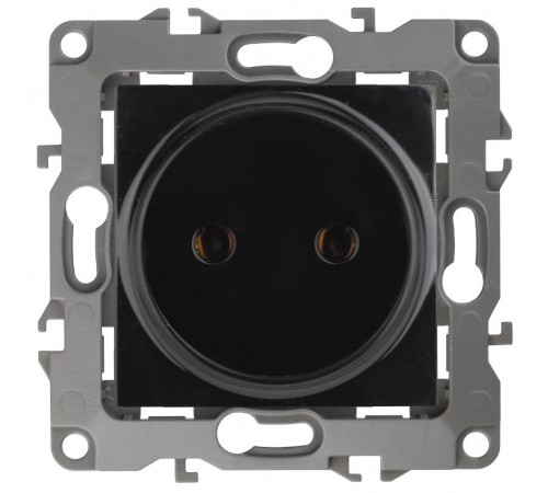 Розетка 12-2105-06 2P, 16АХ-250В,  чёрный  Б0018259  ЭРА