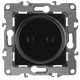 Розетка 12-2105-06 2P, 16АХ-250В,  чёрный  Б0018259  ЭРА