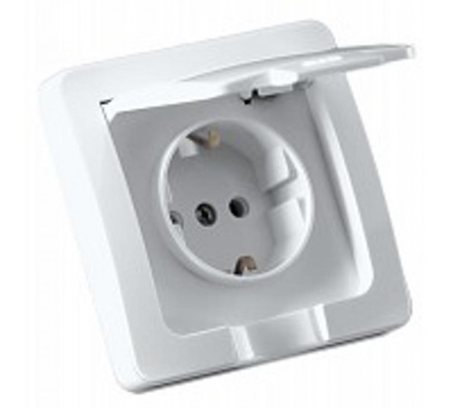 РС16-512-06 Розетка скрытой установки, одноместная, с заземляющим контактом, со шторкой, IP44, цвет серебро  РС16-512-06  HEGEL