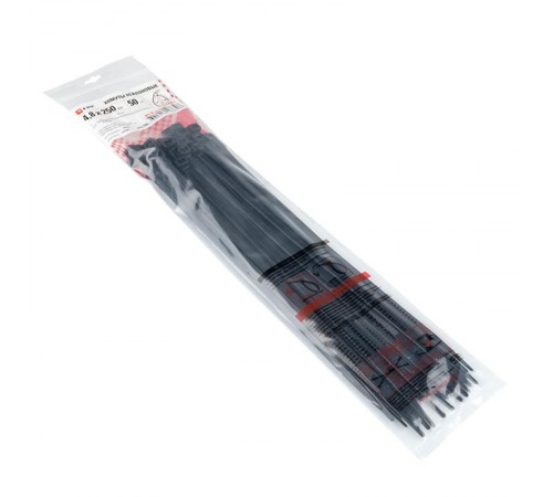 Хомут P6.6 стандартный (ч), 4.8x250 (50шт) FlexLock PROxima  plc-fl-ctsb-4.8x250-r  EKF