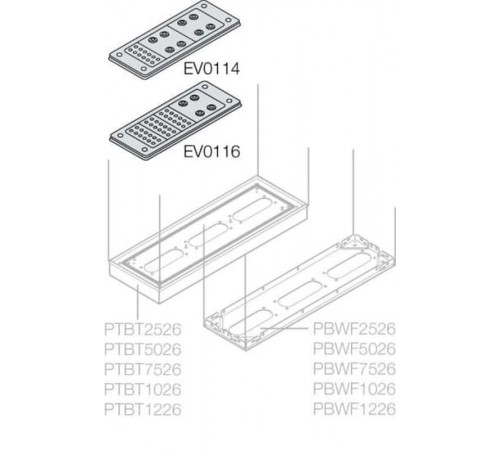 Фланец кабельный на 34 ввода,214х90  EV0116  ABB