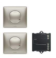 Пакет для управления освещением с 2-х мест Celiane (микромодуль реле 300Вт 240В+2 Умн. беспроводн. 1-кл. выкл.) титан. Netatmo  067778  Legrand