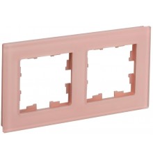 BRITE Рамка 2-ая РУ-2-2-БрП стекло персиковый матовый  BR-M22-G-31-K96  IEK