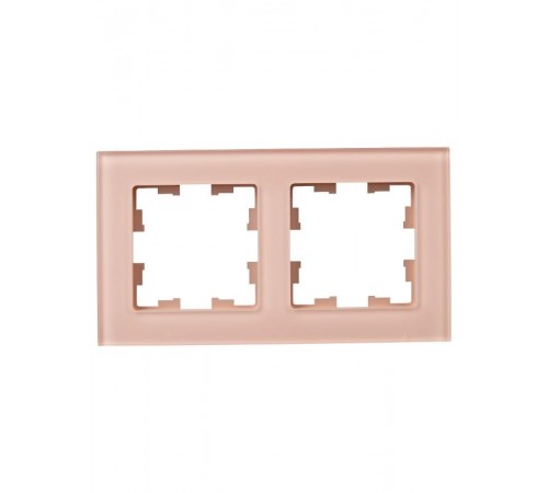 BRITE Рамка 2-ая РУ-2-2-БрП стекло персиковый матовый  BR-M22-G-31-K96  IEK