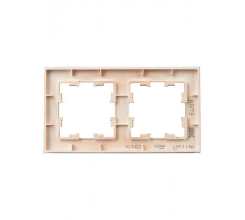 BRITE Рамка 2-ая РУ-2-2-БрП стекло персиковый матовый  BR-M22-G-31-K96  IEK