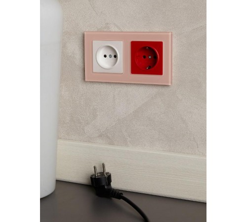 BRITE Рамка 2-ая РУ-2-2-БрП стекло персиковый матовый  BR-M22-G-31-K96  IEK