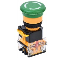 Кнопка D8-11ZS "Грибок" d=22мм 1з+1р пов. с фик. зеленая  BBG30-11ZS-3-23-K06  IEK