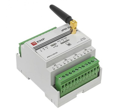 Контроллер базовый ePRO 24 удаленного управления 6вх\4вых 230В WiFi GSM с внешней антенной PROxima  ePRO-6-4-230-WG1  EKF