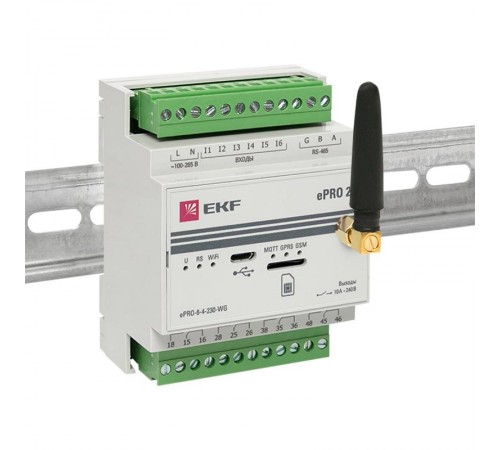 Контроллер базовый ePRO 24 удаленного управления 6вх\4вых 230В WiFi GSM с внешней антенной PROxima  ePRO-6-4-230-WG1  EKF