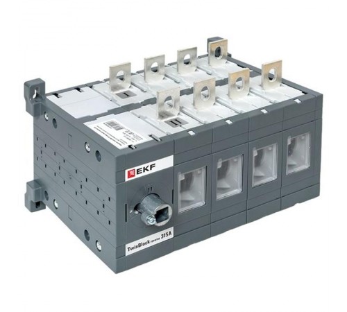 Рубильник 315A 4P реверсивный без рукоятки управления TwinBlock  tb-s-315-4p-rev  EKF