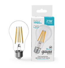 Лампа светодиодная   Basic Filament А70 21W 1950lm 4100К Е27 LED 1/10/40  40712212  Gauss
