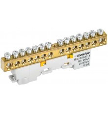 TEKFOR Шина PE "земля" неизолированная на универсальном держателе 8х12-14-Ж  TF-NN20-14-DL-K05  IEK