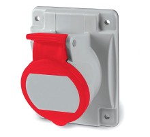 Розетка скрытой установки с наклоном  IP44 16А 3P+E 400В. Пружинный зажим.  DIS4131666F  DKC