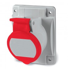 Розетка скрытой установки с наклоном  IP44 16А 3P+E 400В. Пружинный зажим.  DIS4131666F  DKC