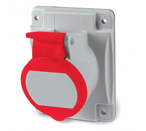 Розетка скрытой установки с наклоном  IP44 16А 3P+E 400В. Пружинный зажим.  DIS4131666F  DKC