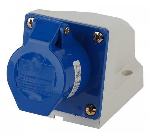 Розетка стационарная наружная 113 2Р+РЕ 16А 220В IP44  Б0032874  ЭРА