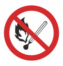 Наклейка "Запрещается пользоваться открытым огнем и курить" Р02 (200х200мм.) EKF PROxima  an-3-08  EKF