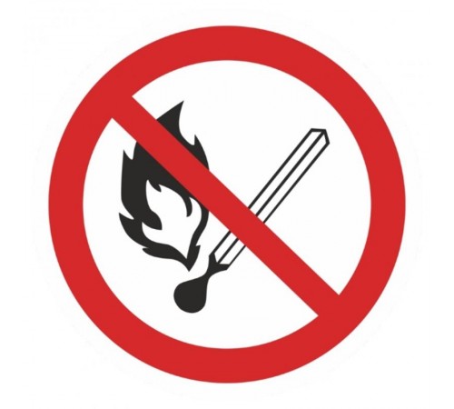 Наклейка "Запрещается пользоваться открытым огнем и курить" Р02 (200х200мм.) EKF PROxima  an-3-08  EKF