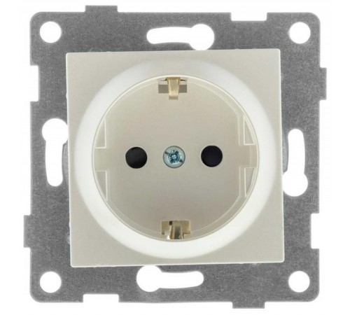 UGRA Розетка 1-ой с/з с з/ш, СУ , 16А, 250В, жемчуг  С11Р4-028  GUSI Electric