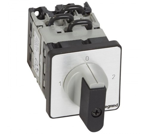 Переключатель на 2 направления - с положением ''0'', 90° - PR 12 - 3П - 6 контактов - крепление на дверце  027492  Legrand