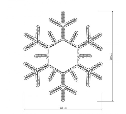 Фигура ARD-SNOWFLAKE-M5-600x600-360LED White (230V, 20W)  025308  Arlight