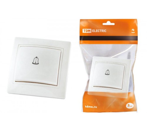 Кнопка звонковая 6А белая "Таймыр"   SQ1814-0009  TDM
