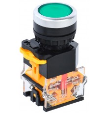 Кнопка D8-11 d=22мм 1з+1р зеленая  BBT30-11-3-22-K06  IEK