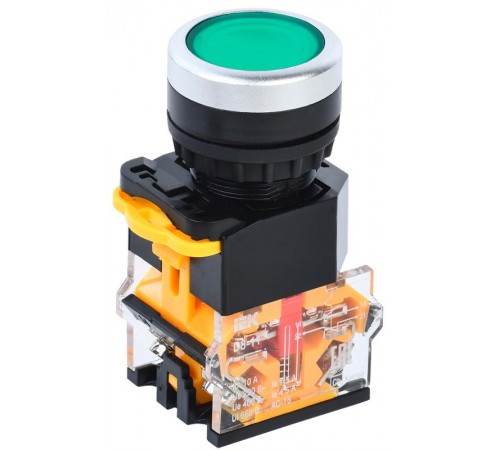 Кнопка D8-11 d=22мм 1з+1р зеленая  BBT30-11-3-22-K06  IEK