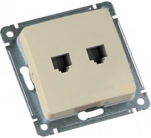 Розетка компьютерная и телефонная скрытой установки, механизм, цвет слоновая кость  РСКТ-440-01  HEGEL