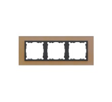 Simon 82 Рамка декоративная, 3 поста, S82 Nature, Стекло, медь-графит  82837-34  Simon