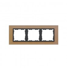 Simon 82 Рамка декоративная, 3 поста, S82 Nature, Стекло, медь-графит  82837-34  Simon