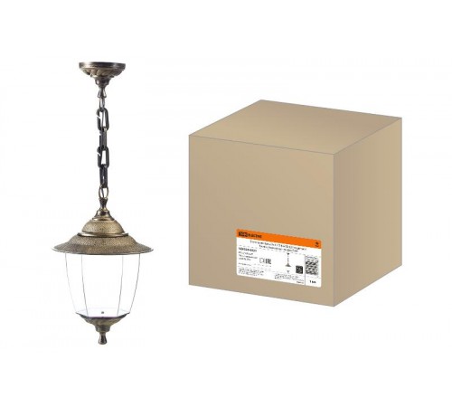 Светильник садово-парковый Прага Эл-11-70Б 60 Вт Е27 подвесной бронза, прозрачный плафон TDM  SQ0330-0529  TDM