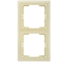 BOLERO кремовый Рамка 2-местная вертикальная РB-2-БК  EMB21-K33  IEK