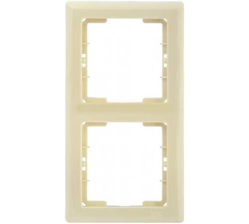BOLERO кремовый Рамка 2-местная вертикальная РB-2-БК  EMB21-K33  IEK