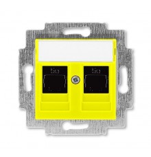 ABB Levit Жёлтый Розетка комп. 2-ая 2хRJ45 категория 5e  5014H-A51018 64W  2CHH295118A6064  ABB