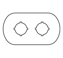 Шильдик MA6-1002 (2 места) для пластикового кнопочного поста  1SFA611930R1002  ABB