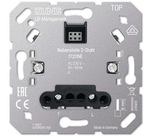 Спутниковая вставка 2-проводная, под платы ***1700***; универсальные встраиваемые механизмы  1720NE  Jung
