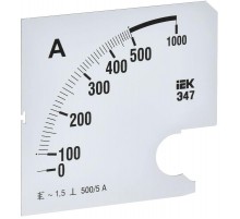 Шкала смен. для амперметра Э47 500/5А-1,5 96х96мм  IPA20D-SC-0500  IEK