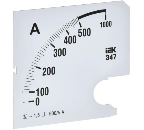Шкала смен. для амперметра Э47 500/5А-1,5 96х96мм  IPA20D-SC-0500  IEK