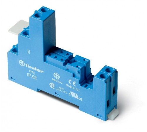Розетка с винтовыми клеммами (с зажимной клетью) для реле 46.52; применяются модули 86.30, 99.02;  9702SPA  Finder