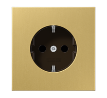 Штепсельная розетка SCHUKO 16А / 250В с защитными шторками, пружинные зажимы; металл; латунь classic; Messing  ME1520KIC  Jung