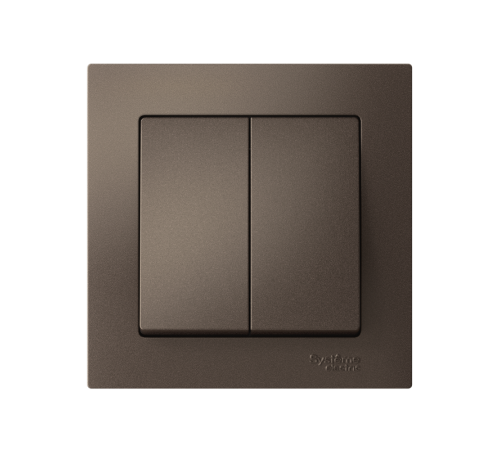 AtlasDesign Мокко Выключатель 2-клавишный сх.5, 10АХ, (в сборе с рамкой)  ATN000652  SE