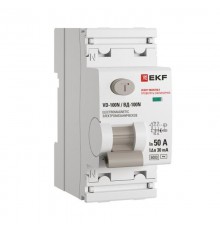 Выключатель дифференциального тока ВД-100N 2P 50А 30мА тип AC эл-мех 6кА PROXIMA EKF  E1026M5030  EKF