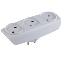 Тройник SP-3-W  3гн, без заземл.(белый) (10/60/1200)  C0045527  ЭРА