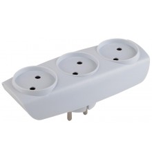 Тройник SP-3-W  3гн, без заземл.(белый) (10/60/1200)  C0045527  ЭРА