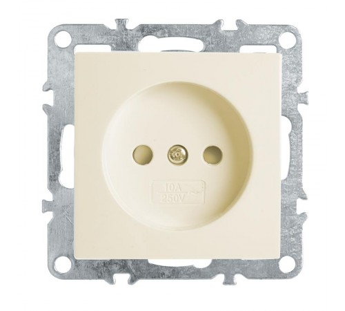 PST10-9109-02 Розетка 1-местная б/з (механизм), 250В, 10А с защ. шторкой, серия Эрна, слоновая кость  39327  STEKKER