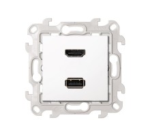 Simon 24 Белый Коннектор HDMI+USB 2.0  2411095-030  Simon