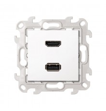 Simon 24 Белый Коннектор HDMI+USB 2.0  2411095-030  Simon