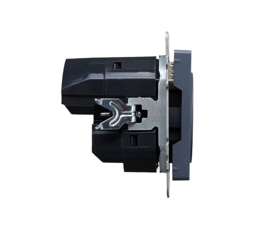 BRITE Розетка с заземлением со шторками 16А с USB A+A 3,1А РЮш10-2-БрМ маренго  BR-R14-16-U21-D31-K35  IEK