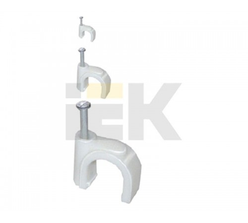 Скоба 10мм круглая пластиковая (100шт)   USK11-10-100  IEK